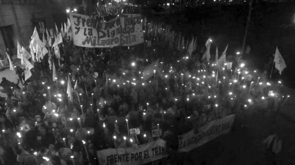 Marcha de antorchas por la libertad de Milagro Sala y reunión con la CIDH
