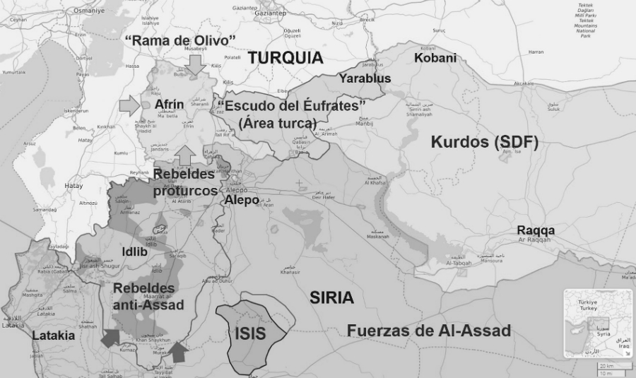 Siria mapa de la guerra la-tinta