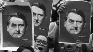 Manifestación contra el candidato ultraderechista a la presidencia de Brasil Jair Bolsonaro
