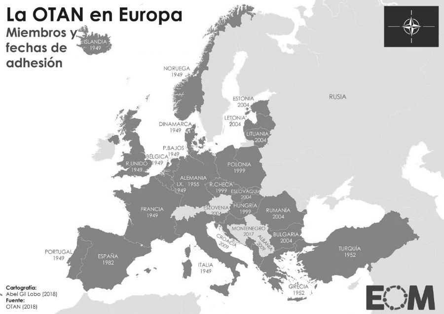 Europa paises miembros de la OTAN la-tinta
