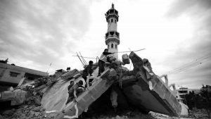 Palestina mezquita destruida por Israel la-tinta