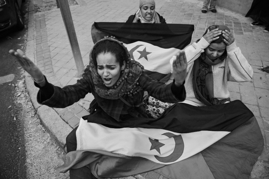 Sahara Occidental mujeres protestando la-tinta