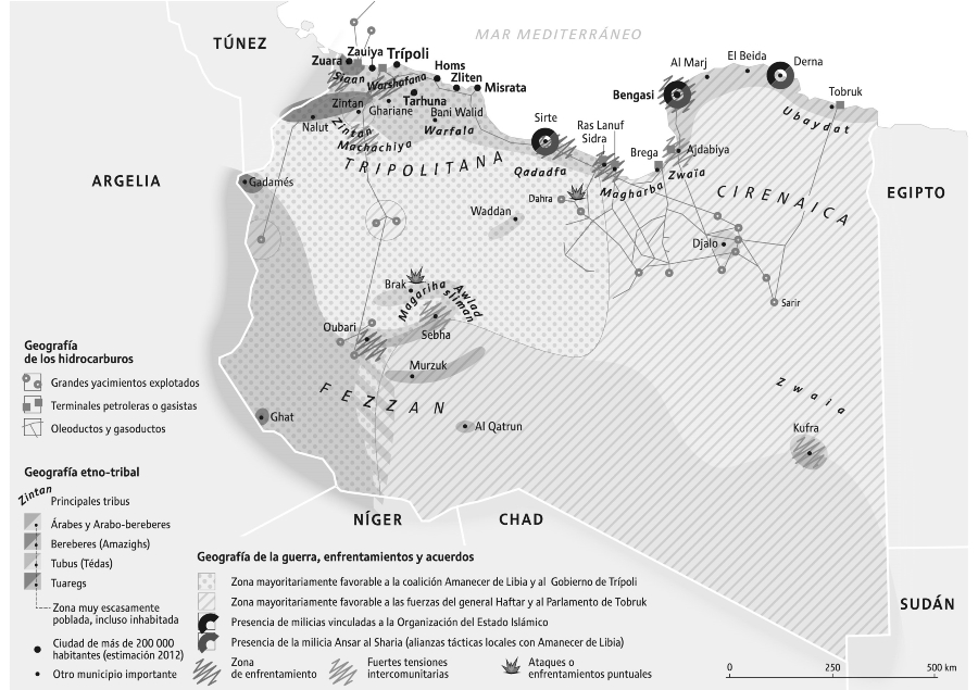Libia mapa guerra petroleo la-tinta