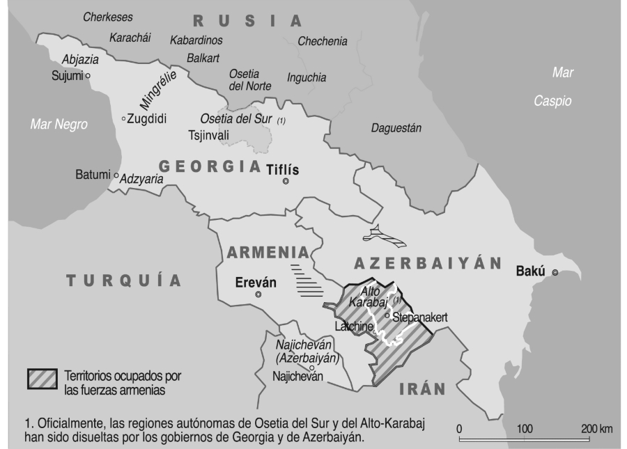 Caucaso Sur mapa la-tinta