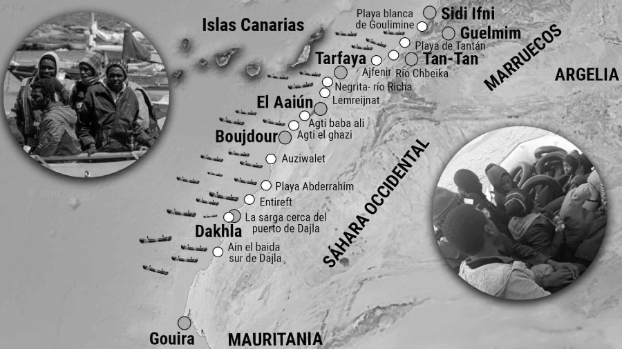 España Africa mapa migracion la-tinta