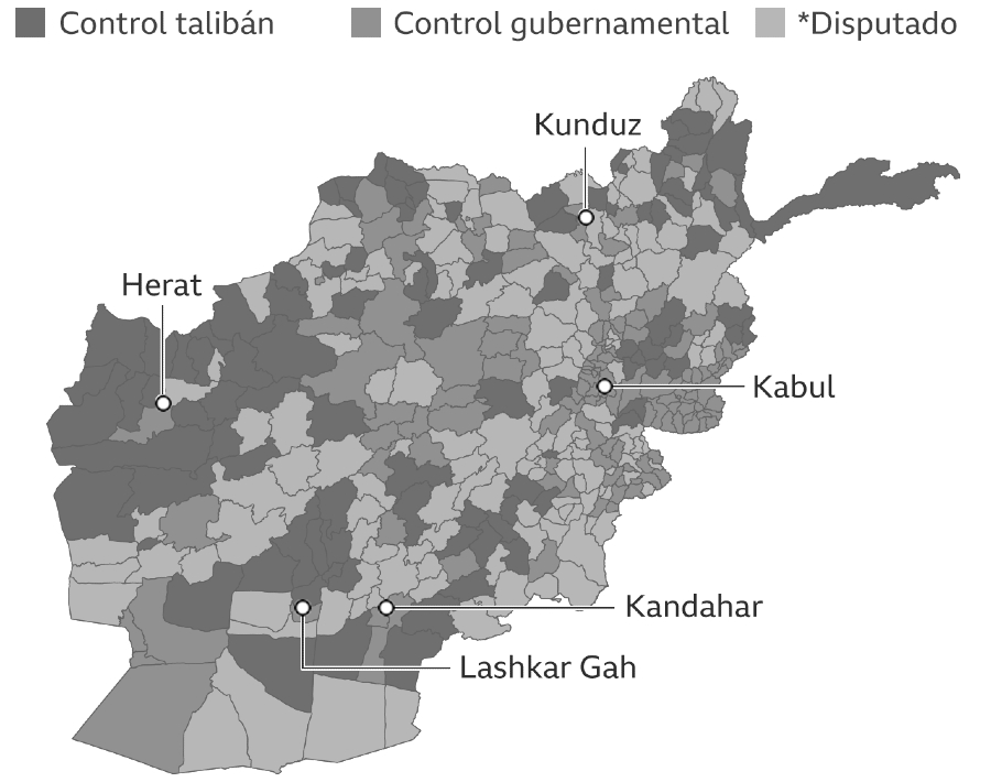 Afganistan control taliban mapa la-tinta