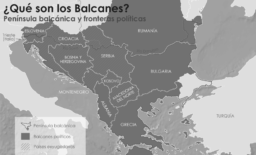 Balcanes paises mapa la-tinta