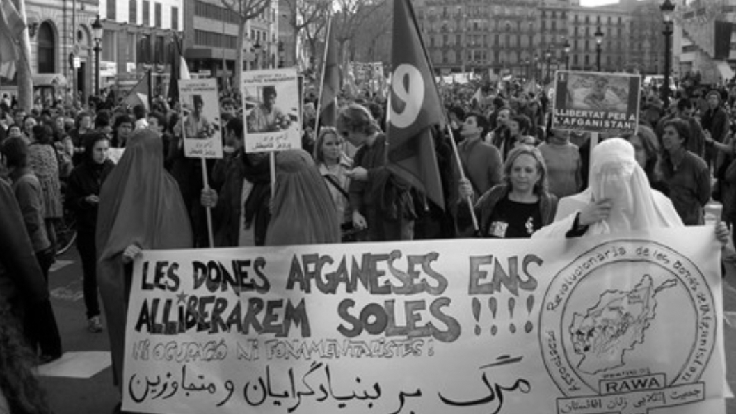 RAWA-manifestación-guerra-Barcelona-Afganistan