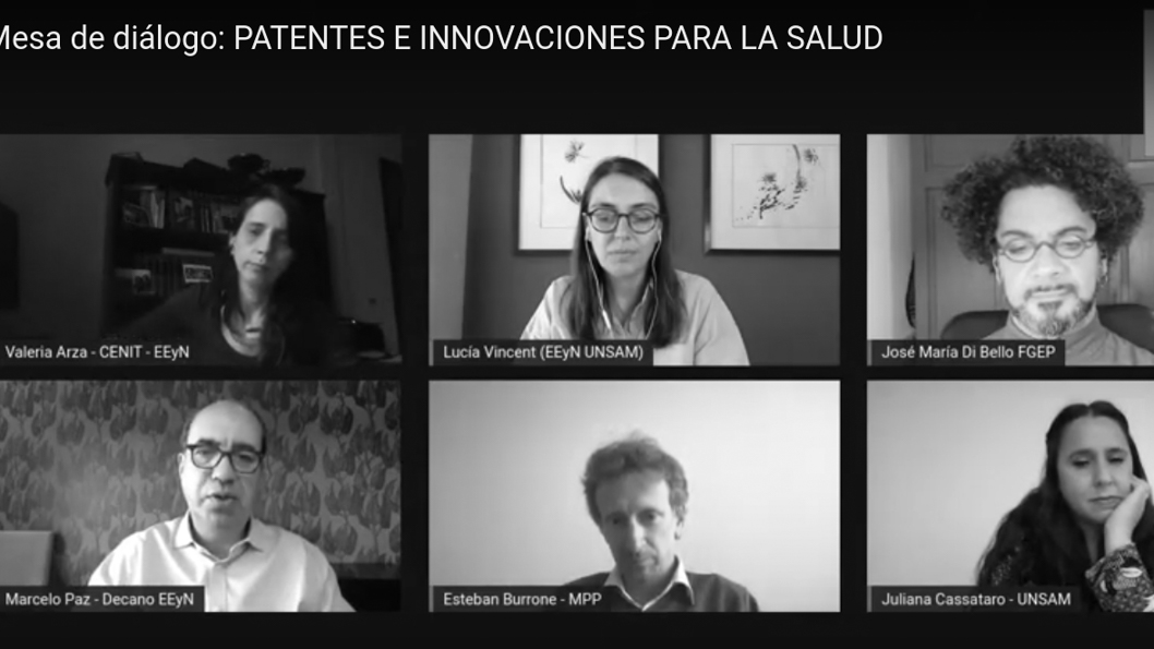 conversatorio-mesa-Semana-Investigación-Desarrollo-Innovación-Escuela-Economía-Negocios-Universidad-San-Martín-vacunas-patentes