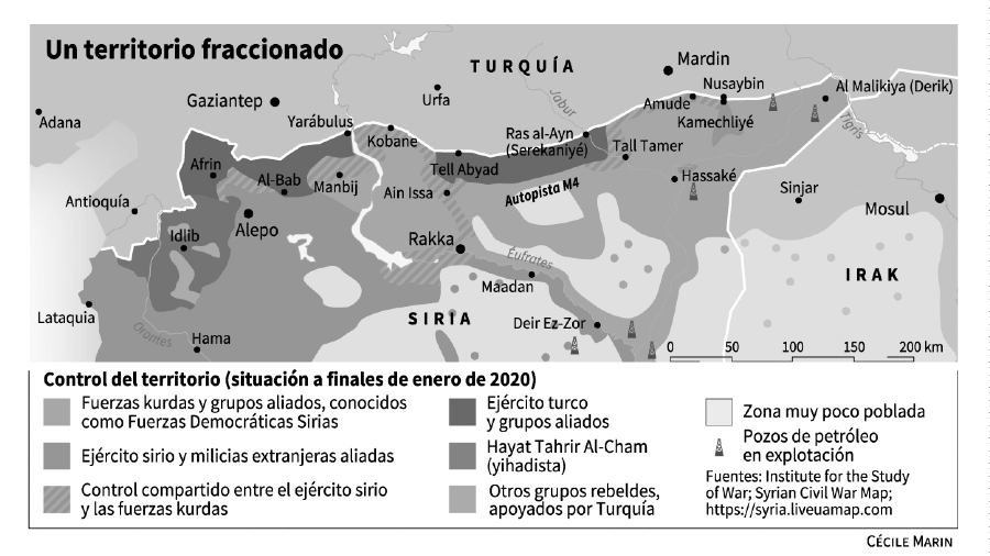 Rojava mapa 2020 ocupacion la-tinta