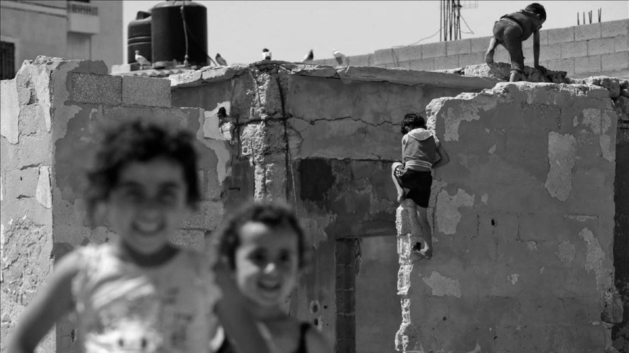 Palestina gaza niños jugando la-tinta