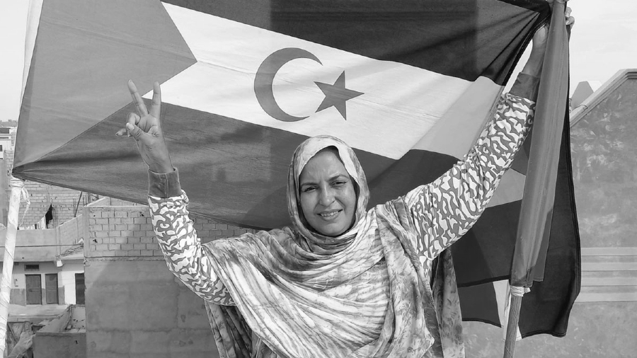 Sahara Occidental Sultana Khaya bandera la-tinta