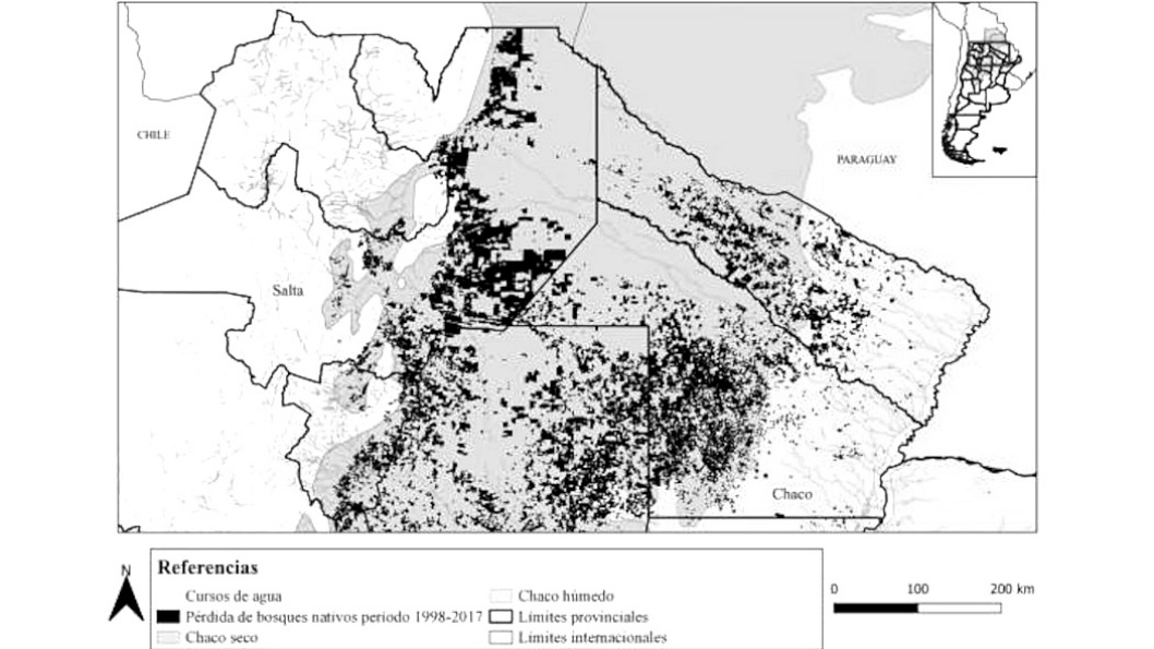 mapa-pérdida-bosque-nativo-chaco-sequía-extractivismo