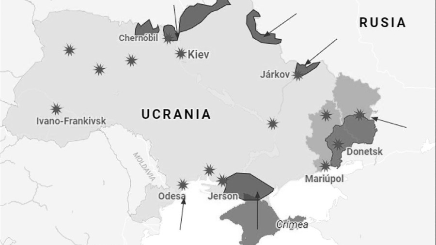 Ucrania guerra Rusia mapa operaciones la-tinta