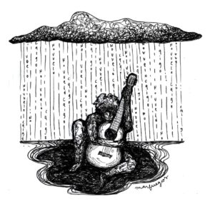 ilustracion-Pizarnik-Mar-Fuegos-guitarra-Santiago-Vera